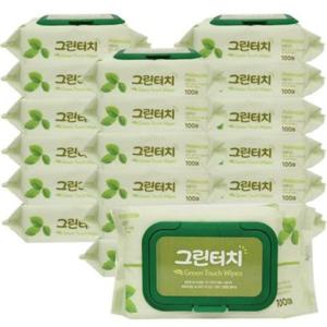 그린터치 물티슈 100매 캡형 30개입