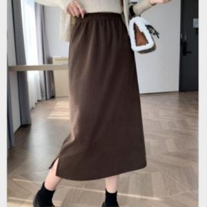 롱핏융기모 플레어스커트 밴드 코듀로이패브릭 베이직 심플스커트 동절기 데일리룩 미니스커트 골덴