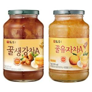 유리병 수제 1kg 꿀 차 생강