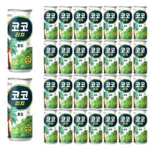포도 음료 240ml 30캔 복숭아맛 소용량 음료세트 청량음료 펀칭 캔음료