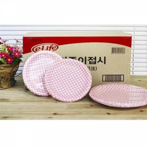 일회용접시 BOX이라이프 라종이접시180(핑크)200p 일회용용기 일회용기 일회용그릇