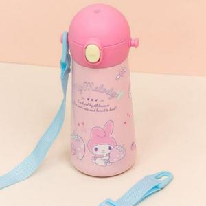이중스텐 어깨끈 원터치 텀블러 물통 어린이집 460ml