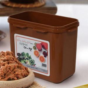 사각 황토 밀폐 용기 1.7리터 누름 누름 김치통 반찬통 김치