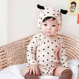 베이비 아기 바디 슈트 2종세트 도트 신생아 바디 슈트 아기옷