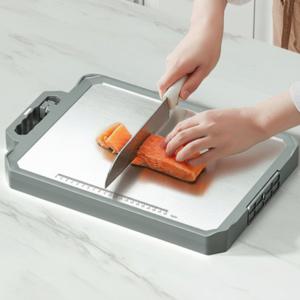 SUS316 스테인리스 양면 도마 일체형 칼갈이 강판 다용도 조리판