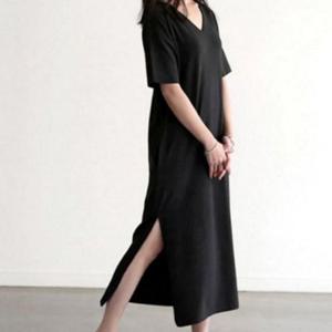 데일리 여성 여름 원피스 슬림핏 여성 모달 원피스 브이넥 트임