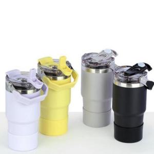 미끄럼방지 캡 포함 물통 핸들 손잡이 텀블러 600ml