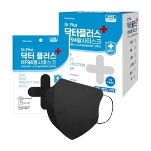 KF94 닥터플러스 새부리형(2D) 마스크 400매 블랙
