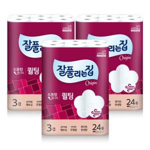 잘풀리는집 더도톰한3겹 퀼팅 화장지 30Mx24롤 3팩