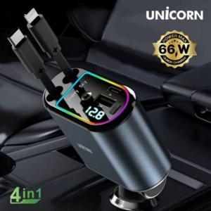 4IN1 릴타입 시거잭 차량용 멀티 고속충전기 CP-500D