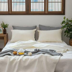 화이트 60수 순면 피그먼트 슈퍼싱글 스프레드 이불