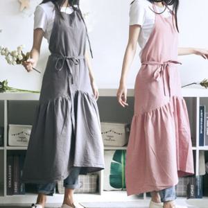 카페 린넨앞치마 여성스런 프릴앞치마 플로리스