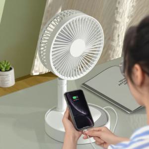 7.7인치 휴대용 무선 접이식 데스크 선풍기 C타입 충전식 저소음 팬