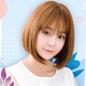 통가발 35cm 여성 통가발 앞머리 스트레이트 여성 데일리 보브 짧은 금발