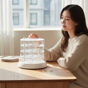 5단 회전형 주얼리 정리함 반지 귀걸이 소품 보관 케이스