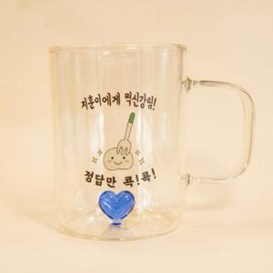 응원 440ml 하트 내열유리컵 카페 에이드잔 물잔 하이볼잔 주스잔 집들이 선물