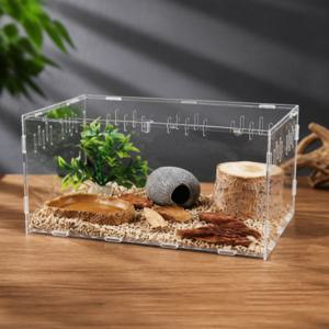 파충류 아크릴 사육 케이지 거북이 투명 하우스 25x15x15CM