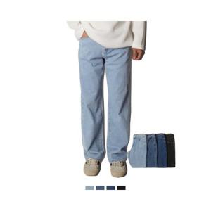 남자 와이드핏 스판 데님팬츠 여름 루즈핏 청바지 연청 중청 블랙진 데일리 바지 (반품불가)