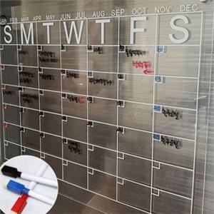 아크릴 자석 보드 세트 자석 메모 보드 투명 월간 캘린더 주방 학교 메모판