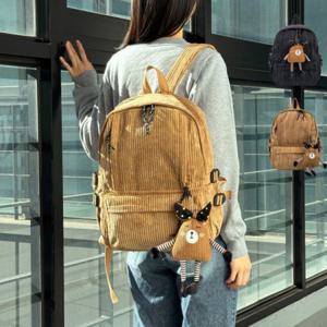 코듀로이백팩 코듀로이가방 골덴 골덴가방 귀여운가방 키링가방 LDGBOP-M2355