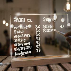투명 메모판 메세지보드 스탠드 대30x20 조명 스탠드 메모 무드등