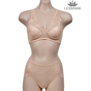 혜명잡화몰 (럭센스)플라워패턴 풀컵 레이스 넓은 어깨끈 B컵 브라팬티세트 풀컵브라 큰컵브라 큰가슴브라