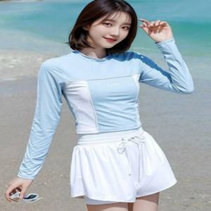 속바지 여자 여름 캡내장 수영복 커버 투인원 군살 세트