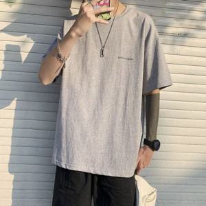 오버핏 남성무지반팔티 남자라운드티 기본티 박스티 무지티셔츠