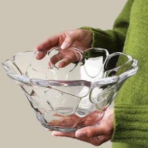 대형 두꺼운 2.1L 샐러드볼 팥빙수 과일 유리그릇 투명 디저트볼