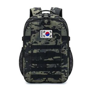 남성 밀리터리 백팩 블랙카모 국기패치 모듈러 배낭