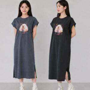 소녀원피스 반팔 롱원피스 소녀 러블리 마트룩 2컬러 여름 반팔원피스