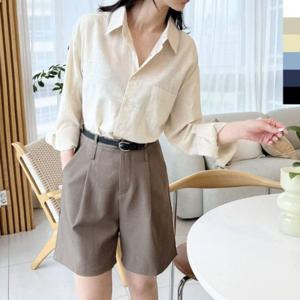 오버핏 린넨 라이크 6색상 여성 셔츠 린넨셔츠 데일리셔츠
