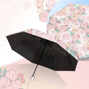 자외선차단 파스텔 꽃과 우산 일러스트 자동 꽃무늬 귀여운 토끼 양우산