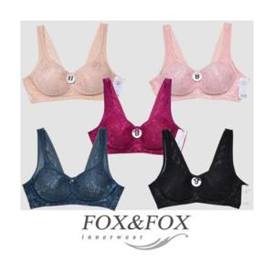 루미나D 폭스 자수 플라워 조끼스타일 풀컵 노와이어 b컵브라