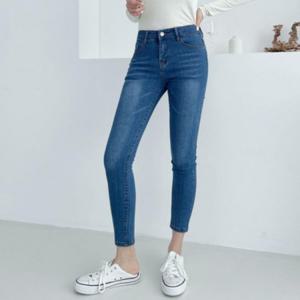 여성 빅사이즈 데님 팬츠 일자 스판 스키니진 청바지