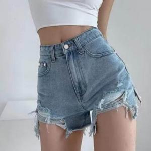여성 여름 빈티지 찢청 숏 핫팬츠 데님 팬츠 청 반바지