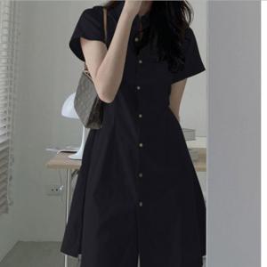 미니원피스 러블리 카라 원피스 데일리 버튼 반소매 드레스 사무실 정장 하객룩