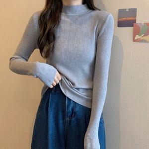 티셔츠 골지 반 긴팔 터틀넥 니트목티 여성옷 여자 티 니트티 폴라