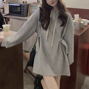 면원피스 여자원피스 나들이원피스 미니 니트원피스 후드 귀여운 후드원피스