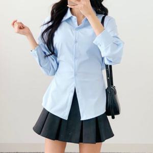 여성 카라 포근한 블라우스 A라인 셔츠 출근룩 3색