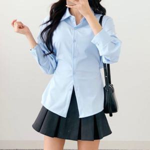 3color 셔츠 간편 카라 A라인 남방 오피스룩 여자 블라우스