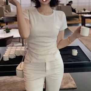 여름티셔츠 큐빅 캡소매 라운드넥 패턴 여성 큐빅티셔츠 반팔티셔츠 블링블링