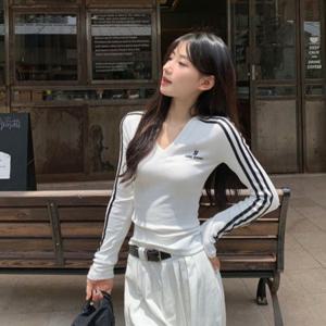 여성티셔츠 여성무지티셔츠 브이넥티 타이트티셔츠 여자긴팔티 여성긴팔면티