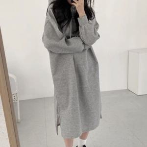 후드원피스 루즈핏 후드 겨울원피스 겨울 가을원피스 기모후드 여성 캐주얼