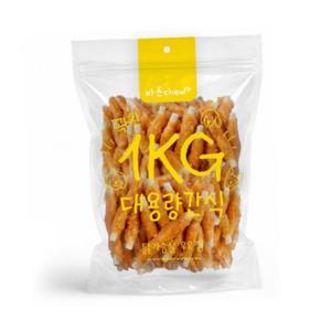 바른츄 닭가슴살 우유껌 1kg 강아지 대용량 가성비 간식