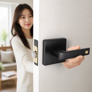 방문 손잡이 블랙 볼트형 실린더 도어락 화장실 문고리