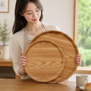 논슬립 원형 트레이 카페 식당 미끄럼방지 서빙 쟁반