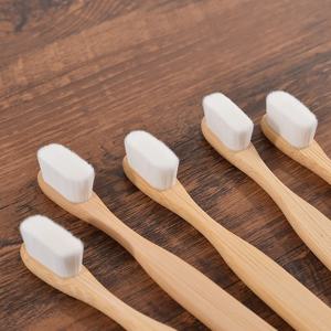 5Pcs 울트라 파인 소프트 칫솔 백만 강모 성인 대나무 칫솔 비건 치아 딥 클리닝 치과 구강 케어 칫솔