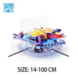 홀로그램 3D 환풍기 팬 광고 디스플레이 LED 조명 사인 홀로그램 플레이어 이미지 및 비디오 지원으로 관객을 유치합니다