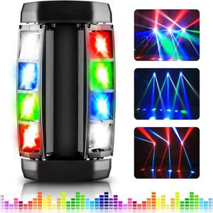 8x3W 미니 LED 스파이더 라이트 사운드 모드 LED 무빙 헤드 라이트 LED 빔 스테이지 DJ 바 파티 DMX512 디스코 조명